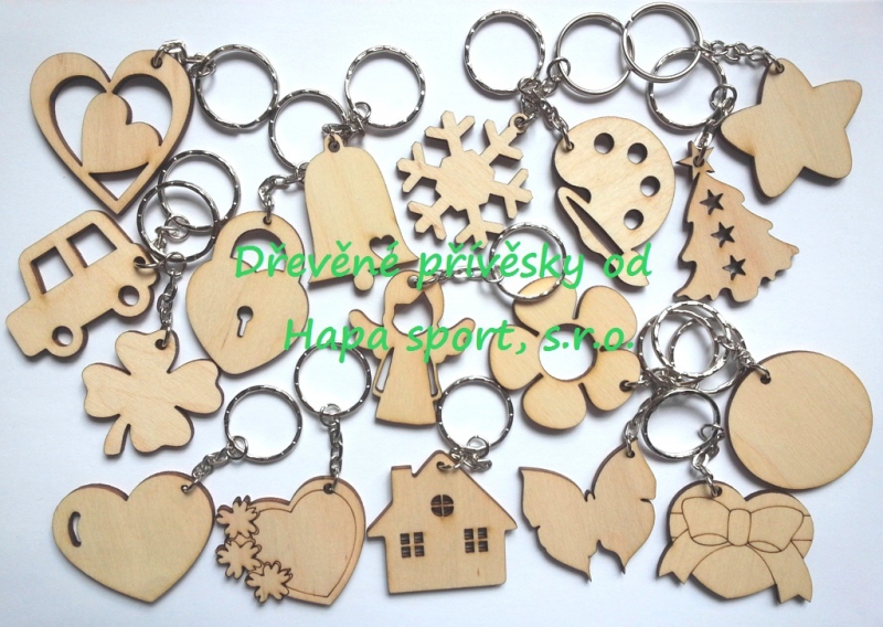 Dřevěné výřezy :   Klíčenky a přívěsky 